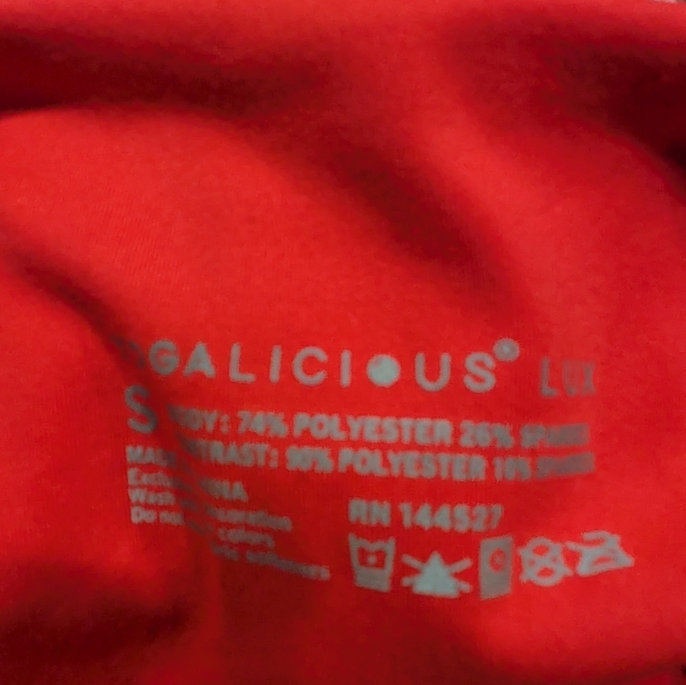 yogaliciuos Lux High-Waisted Coral Leggings Size Small - Picture 7 of 7